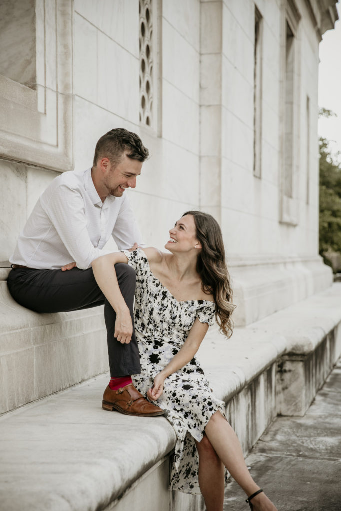 Engagement Photos at the DIA and Detroit Library