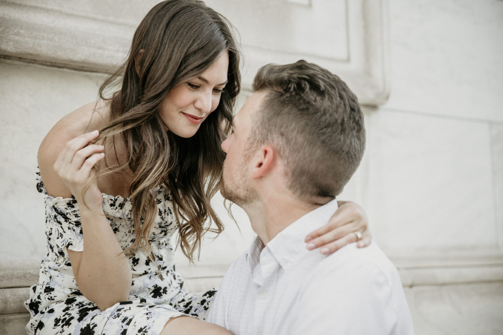 Engagement Photos at the DIA and Detroit Library